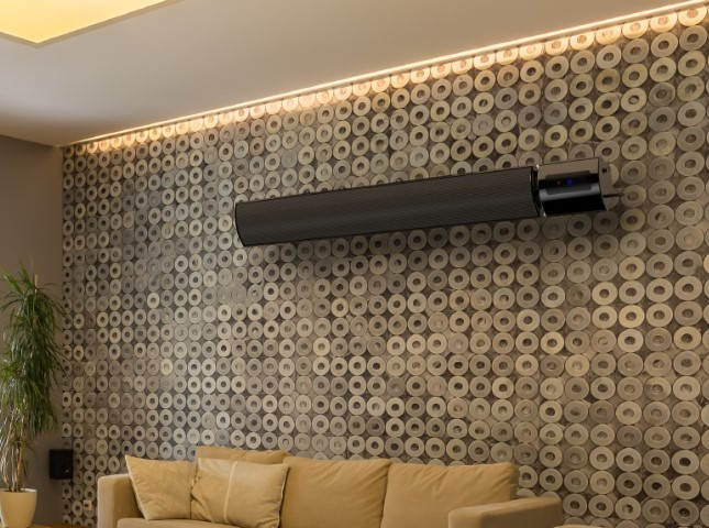 Calefactor eléctrico en sala de casa