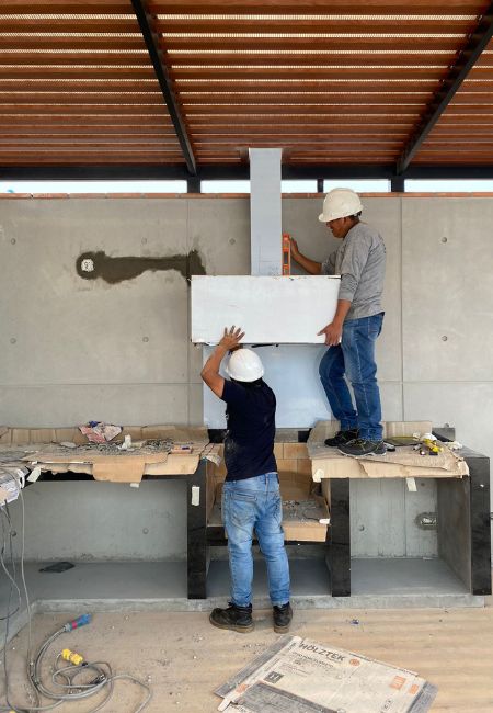 Instalación de campana de acero inoxidable